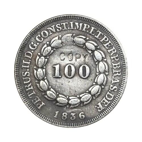 1836 Brazil 100 Reis coins COPY
