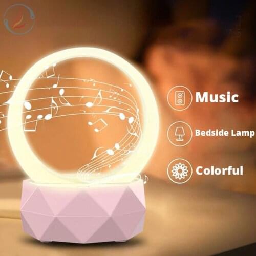 Creative speaker bluetooth wireless table lamp subwoofer colorful lights Three-speed adjustment Warm night light
