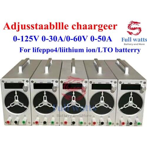 0-125V 0-30A 0-60V 0-50A Adjustable charger LTO lifepo4 li ion 60V 50A 120V 30A 96V 30A 84V 48V 36V 42V 30A 40A lithium battery