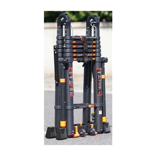 2.9*2.9m multifunctional folding telescopic aluminum alloy ladder,herringbone/straight ladder dual-use type,thickened anti-roll