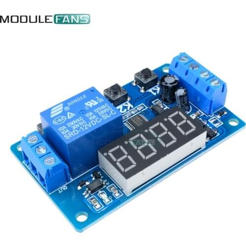 DC 12V 10A Digital LED Delay Relay Multifunction Trigger Time Timer Circuit Control Cycle Switch PLC Module For Motor