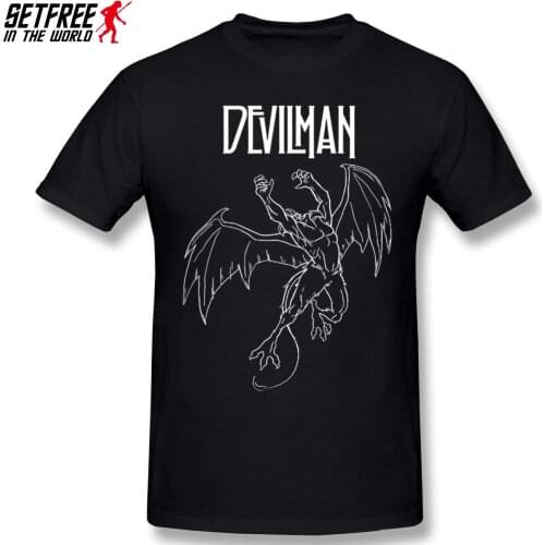 Devilman Crybaby T Shirt Streetwear Plus Size O-neck Cotton Custom Short Sleeve Tshirt Men