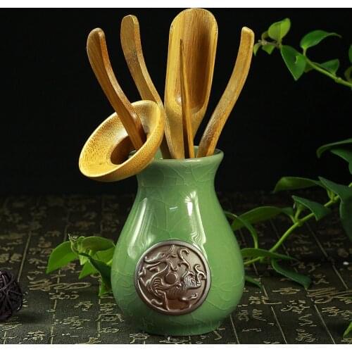 6Pcs/Set Home Tea High Quality Chinese Kungfu Tea Ceremony Utensils Set Bamboo Tea Accessories Tools Tea spoon clip