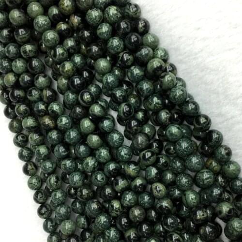 Natural Genuine Dark Green Kambaba Jasper Round Jewellery Loose Small Ball Beads 6mm 8mm 10mm 12mm 15" 05455