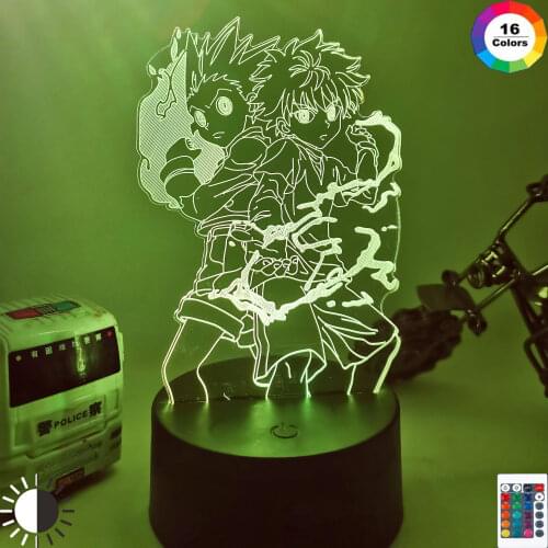 Gon and Killua Figure 3d Night Light Hunter Anime X Hunter Nightlight for Kid Bedroom Decor Lighting Child Gift HxH Lamp Bedside