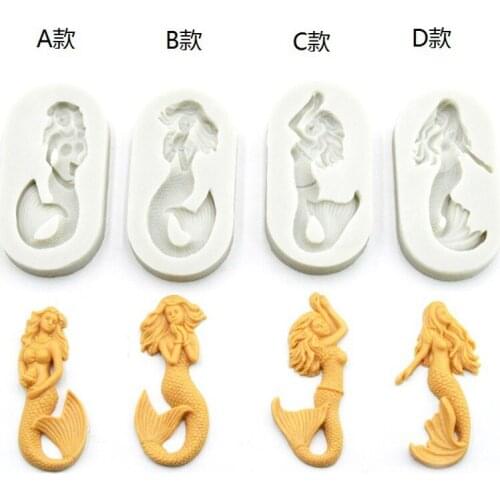 New Mermaid Silicone Mold Cake Chocolate Fudge DIY Mousse Cake Baking Tools