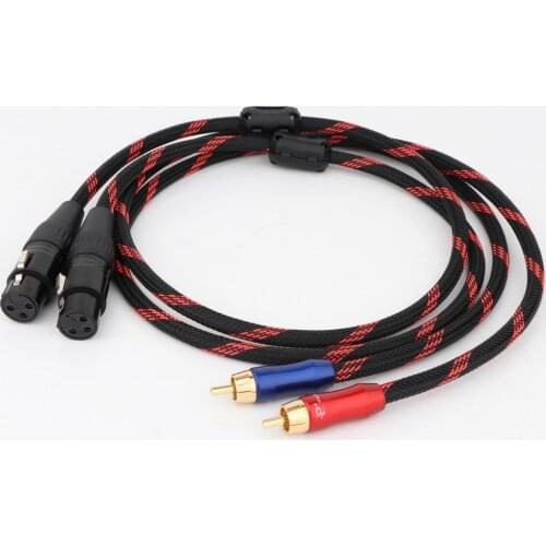 High Quality A53 5N OCC Copper XLR to RCA audio interconect cable with gold plug connector