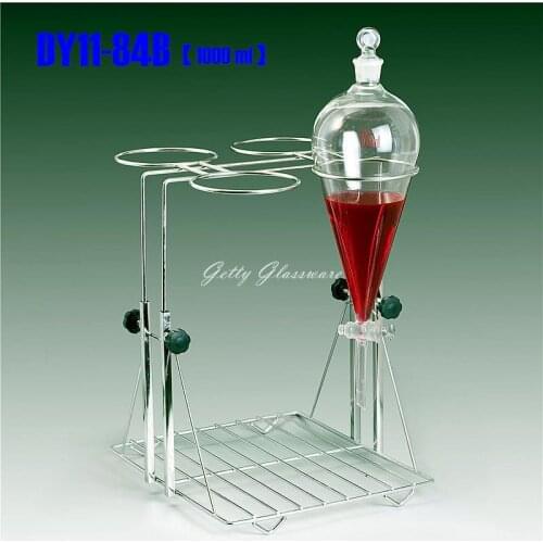 Liftable Stainless Steel Separarory funnel stand support & steel clamp for 1000ml dropping funnel W 4 holes