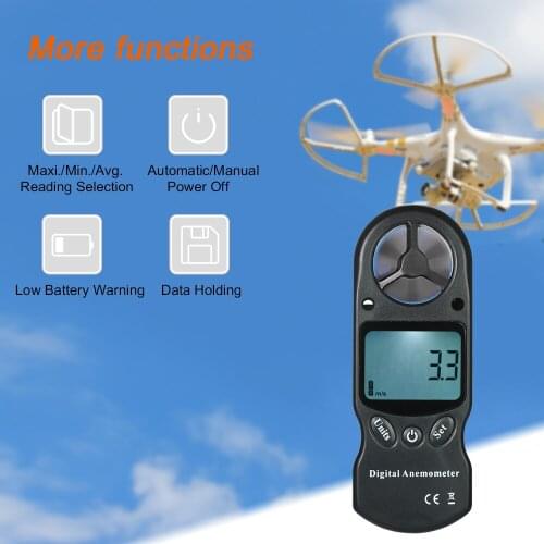 8 in 1 Handheld Digital Anemometer Wind Speed/Temperature/Humidity/Wind Chill/Heat Index/Dew Point/Barometric Meter