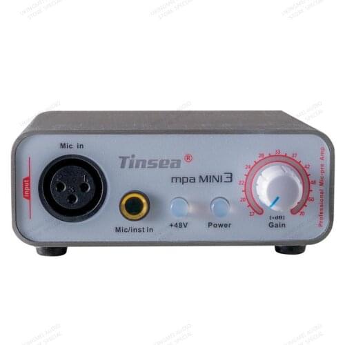 Tinsea mpa MINI3 Profession Mic-pre Amp for livestream sound card reverberation karaoke with 48V phantom power supply monitoring