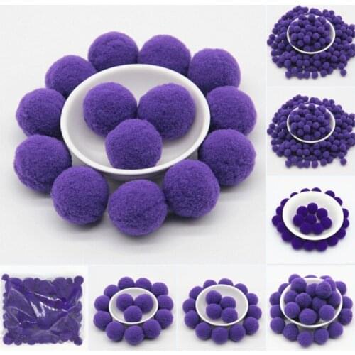 Purple Pompoms 8/10/15/20/25/30mm Fur Plush Ball Craft DIY Soft Pompon Wedding Home Garment Sewing Cloth Accessories 20g