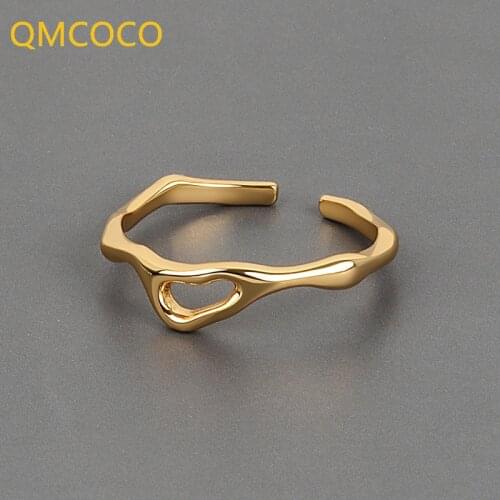 QMCOCO Japan-Korea INS Style Simple Design Trends Fashion Personality Irregular Index Finger Ring For Woman Party Giifts