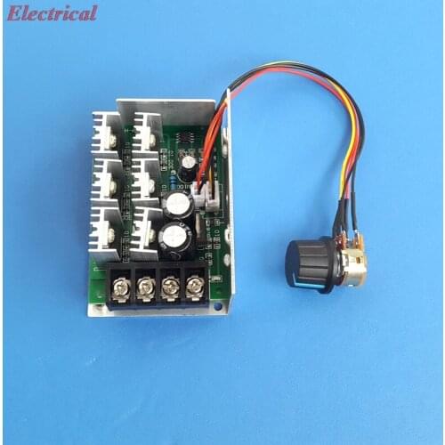 1PC Stepless Speed Regulation DC Motor Motor Speed Controller With Switch PWM High Power Controller 12V 24V 36V 48V 2000W 40A