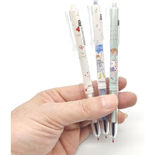 Press Type Gel pen 0.38mm Black ink Very Good Smooth Gel ink Pen For Students Writing School Supplies Stationery 3pcs/lot