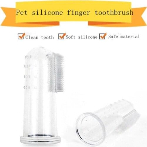 1pc New Hot Selling Super Soft Pet Finger Toothbrush Teddy Dog Brush Bad Breath Tartar Teeth Care Tool Dog Cat Cleaning Supplies