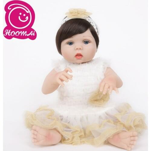55CM Silicone Reborn Baby Doll Kids Playmate Baby Soft Toys Bouquets New Mummy Training Brinquedos Action Figure Toys