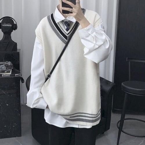 Sweater Vest Women Long Preppy Loose Plus Size Unisex Couple Preppy Teens Autumn Harajuku Uniform Famale Clothing Spring Gothic