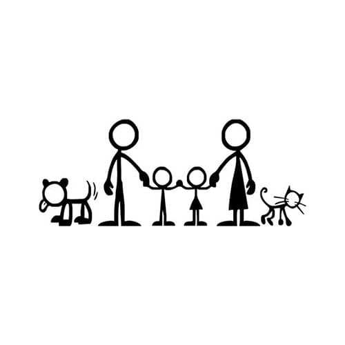 SZWL Cartoon Car Stickers Happy Family Auto Decal Creative Pattern Waterproof Vinyl Accessories for Automobile,16cm*11cm