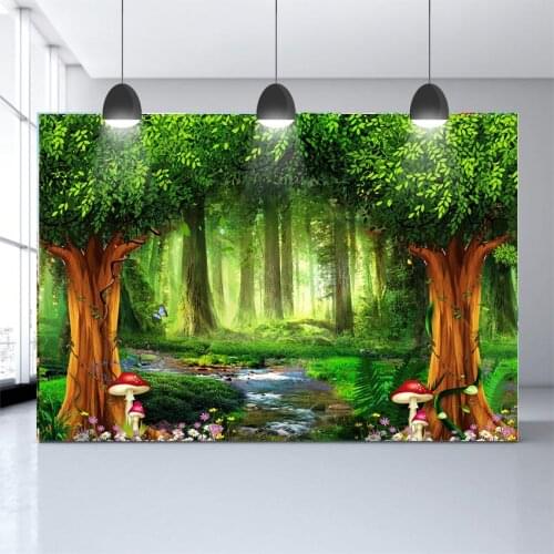 Thin vinyl Photography Backdrops Fairy Tale Forest Photo Backdrop Birthday Baby Shower Decorations Photocall Background Props