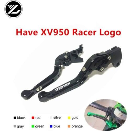 XV950 LOGO FOR YAMAHA V Star XV950 Racer XV950R 2014-2017 Motorbike Adjustable Folding Extendable Moto Clutch Brake Levers