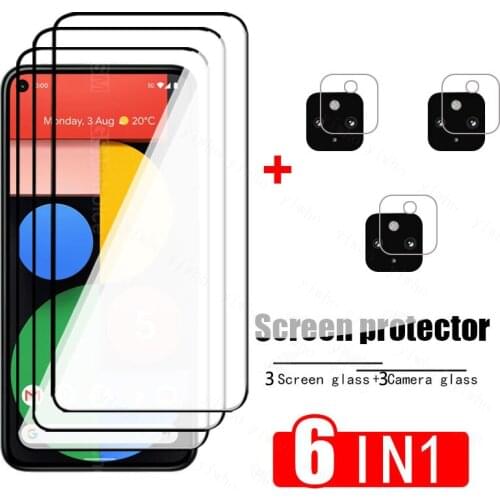 Tempered Glass For Google Pixel 5 Full Cover Screen Protector Glass On Pixel5 Glass Camera Lens HD Mobile Phone Protective Film
