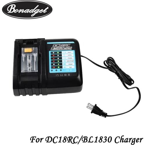 Bonadget Li-Ion Battery Charger 3A Charging Current For Makita 14.4V 18V Bl1830 Bl1430 Dc18Rc Dc18Ra Power Tools Dc18Rc Charge