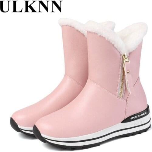 Parent-child Snow Boots Winter Children Waterproof Boots Girls Velvet Cotton Shoes Princess Red Black Kids Students Short Boots