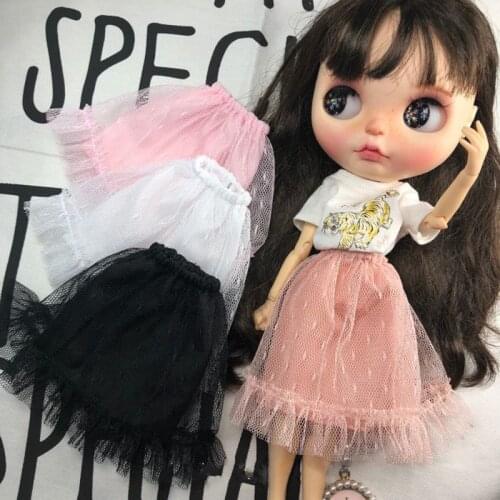 1PCS Black,Wihte,Pink Net Skirt Blyth Doll Cothes Barbies Dress for blyth,ob24,azone,kurhn,barbies 1/6 doll accessories Clothing