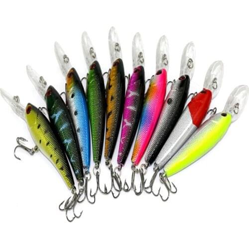 10pcs/lot 9.2cm 10 deep gossip Minnow road sub 8g foreign fishing bait fishing lures and HENGJIA imitation