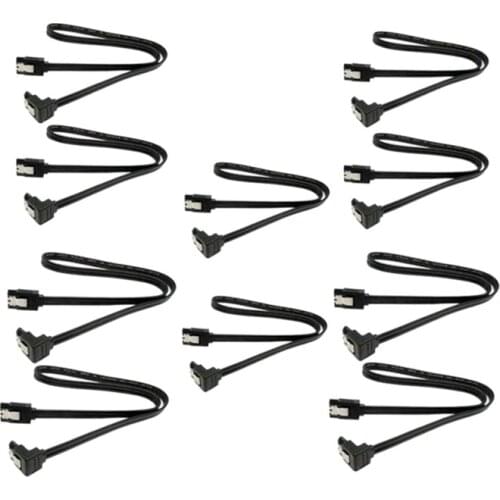 10 Piece Sata 3.0 Cable Sata Iii 6Gb/S Right Angle 90 Degree Hard Drive 40 cm Cable Charger Data Charger Cable Connector