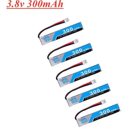 1S 300mAh 3.8V 30C/60C LiHV Lipo Battery PH2.0 Plug for UK65 US65 Mobula7 Snapper 65S Drone