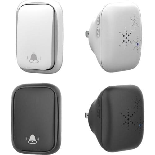 2021 Self Powered Waterproof Wireless DoorBell Door Bell No Battery US EU UK Plug Smart Home 1 Button 1 Receiver Doorbell