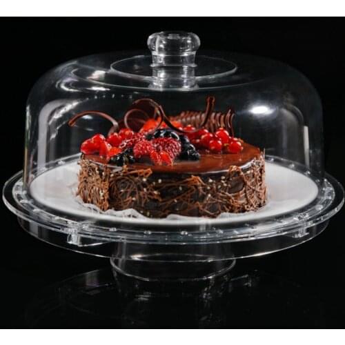 6-in-1 Cake Stand Cake Plate with Dome Transparent Acrylic Multi-Function Serving Platter Salad Bowl