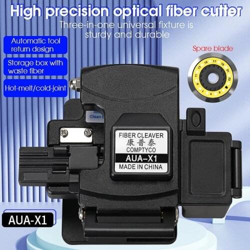 AUA-X1 New High-Precision Fiber Cleaver with Waste Fiber Box, Fiber Optic Cable Cutter, Fiber Fusion Splicer Cutter