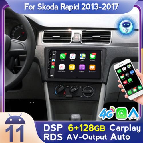 Android 10.0 Car Radio Multimedia Video Player For Skoda Rapid 2013 2014 2015 2016 2017 2018 Navigation GPS Auto Audio Wifi BT