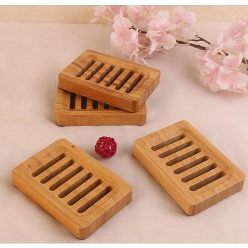 Bamboo soap dish drain soap holder Handmade bamboo wooden soap dish soap tray portable