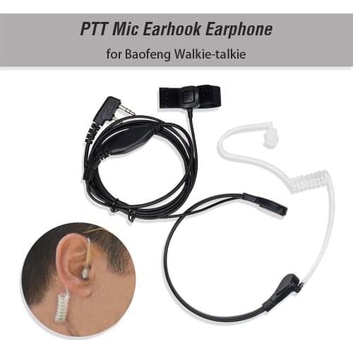 Baofeng Air Acoustic Tube Earpiece 2 Pin PTT K Port Throat Transparent Headset Walkie Talkie Earphone For UV-82 UV-5R BF888S