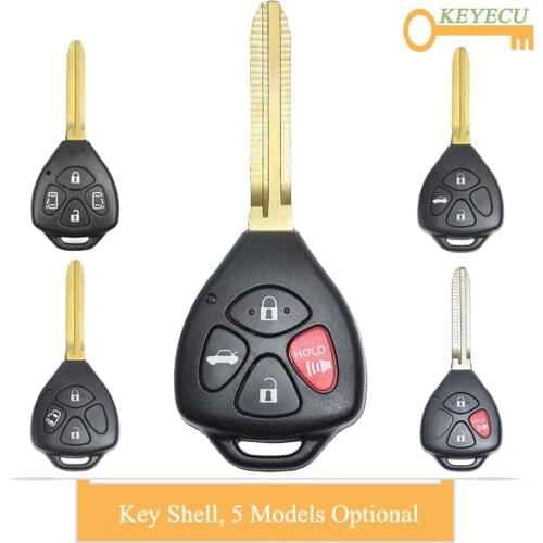 KEYECU Remote Car Key Shell Case for Toyota Corolla Alphard Camry Reiz RAV4 Crown Avalon Venza Matrix Fob 3 4 Button TOY43 Blade