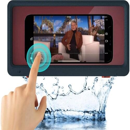 Shower Phone Holder Waterproof Anti-Fog Touch Screen Wall Mount Phone Holder for Shower Bathroom Mirror Bathtub Phone Case Box