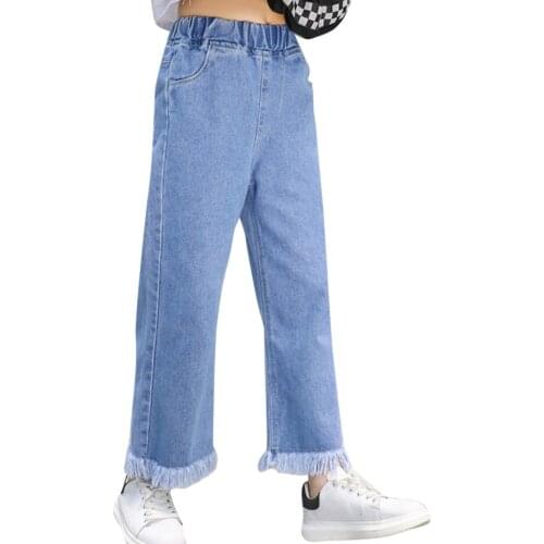 Jeans Girl Solid Color Kids Jeans Girls Spring Autumn Trousers For Children Casual Style Clothes For Girls 6 8 10 12 14