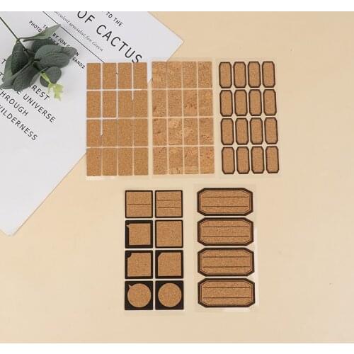 24/48pcs Wooden Labels Sticker Craft Kitchen Bottle Jars Organizer Labels Sticker Packaging Sealing Label Album Adhesive Sticker