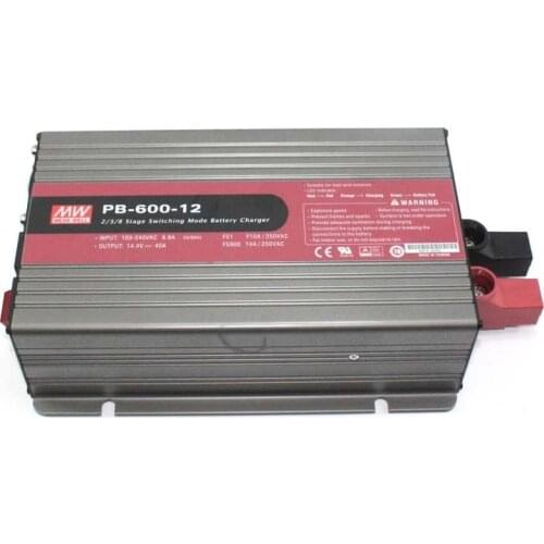 MEAN WELL PB-600 series 14.4V 40A/28.8V 21A/57.6V 10.5A 600W Intelligent Single Output Battery Charger 2/3/8 Stage Charging