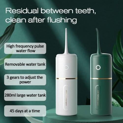 Oral Irrigator USB Rechargeable Water Flosser Portable Dental Water Jet 250ML Water Tank Waterproof Teeth Cleaner