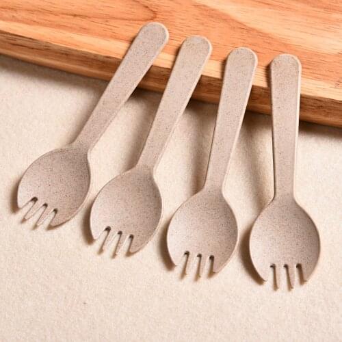 Corn starch disposable cake fork fruit fork wheat straw knife fork dessert tableware independent packaging