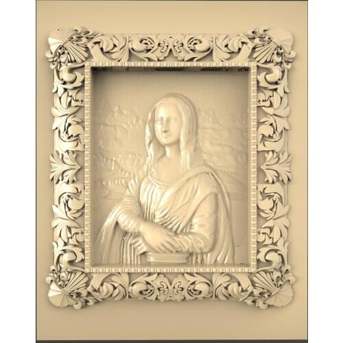 Mona Lisa 3d Relief STL Model for CNC Router 3D Printer Artcam Aspire Bas Relief