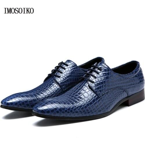 Mens Loafers European and American Fashion Snake Print Lace-Up Low-Cut Brogues Mens Casual Shoes All-Match Mens Leather Shoes