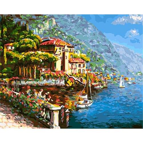 DRAWJOY Framed Picture DIY Oil Painting By Numbers Painting & Calligraphy Coloring By Numbers For Living Room