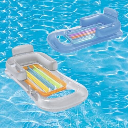 Inflatable Floating Bed Swimming Pool Air Mattress Water Hammock Lounge Chairs Pool Party Water Buoyancy Toy Relaxing Chair Mat