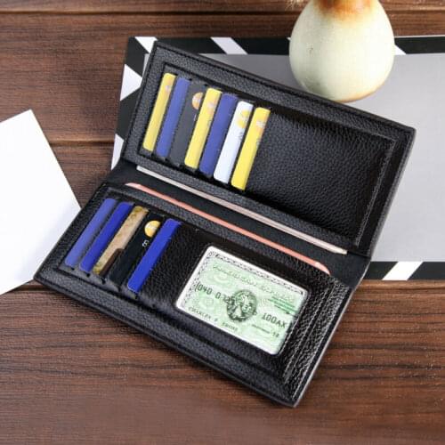 New Mens Walet Luxury PU Leather Bifold Long Wallet Purse Clutch ID Credit Card Holder /BY