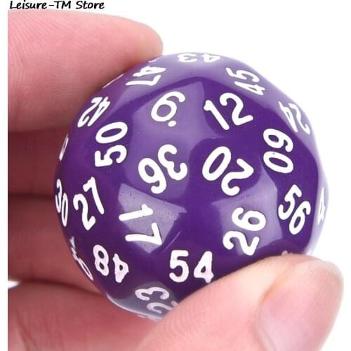 New 6 Colors 1Pcs Multi Sided Acrylic Dice Gift For Game Lovers + Cloth Bag 60 Face Dice For Game Polyhedral D60